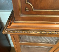 Antique Custom Made Radiator Cover With Matching Hutch With Shelves