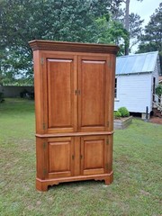 Southern Cherry Corner Cupboard Shop Made 20thc