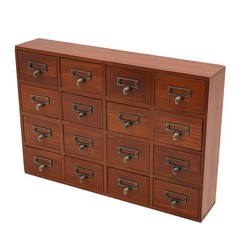 Vintage 16 Drawer organizer Tabletop Cabinet 50*10*35cm Apothecary Storage Box