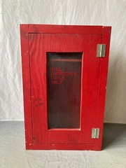 Vtg Wood Wall Mounted Mill Emergency Tool Medicine Cabinet Old Cupboard 40-26E