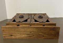 Antique Apothecary Mini Cabinet – Bathroom Pharmacy Wall Shelf w Doors & Bottles
