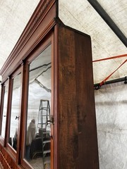 WOW vintage antique mahogany post Office work cabinet 83” L x 101” H x 15.5” D
