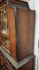 Antique China curio cabinet Showers Furn.Co.1868 medallion hutch wood orig.glass