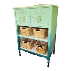 Antique Hand Painted Dresser Cabinet Nursery Boho Cottagecore French Antique