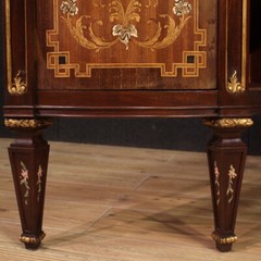 Half moon sideboard antique style Louis XVI furniture inlaid wood 20th century