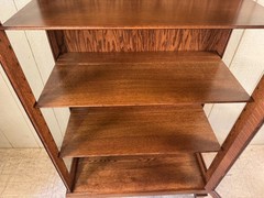 Antique Oak Single Door Curio Cabinet with Lattice over Glass panels
