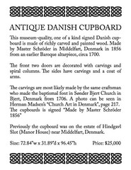 Rare 19th-Century Danish Cupboard — Carved & Painted, Museum Quality