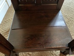 Antique Carved Wood French Gothic Oak Music Cabinet