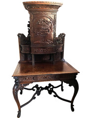 #7078 Museum Quality Antique Rare Sino Brithish Bureau Cabinet ca 1850