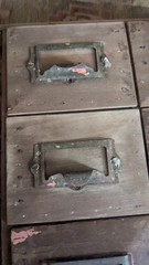Antique Old Primitive Wood 12 Drawer Apothecary Spice Storage Cabinet 16″