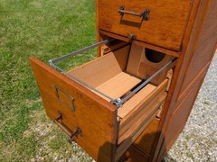Antique Quarter Sawn Oak Front 4 Drawer File Cabinet 1930s Lot 3