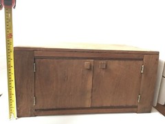 Antique Vintage Farmhouse Wood 2 Door Cabinet Shabby Chic Small 22″ x 12″ x 10.5