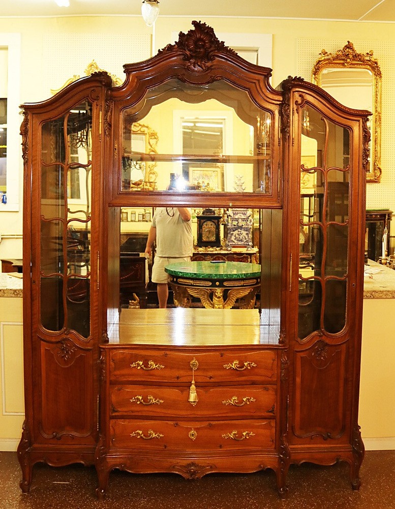 Fantastic Late 19th Century French Carved Walnut Side By Side Cabinet