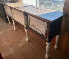 Rustic Custom-Built Cabinet/Counter Table w/ Heart Pine Top GA20719