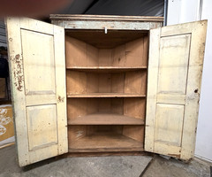 Antique Primitive Corner Cupboard Original Paint 48″ x 64.5″ Found in Atlanta