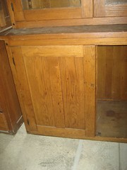 circa 1910-20 antique OAK stepback CUPBOARD school SCIENCE lab CABINET 48″w x 78