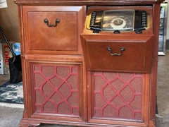 Antique Stereo cabinet with radio. 36 x 36″ by 18 deep