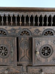 Small French Breton cabinet Wood antique 19th century hand Carved Gorgeous Ra