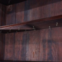 Oversized Antique Sheraton Flame Mahogany Step Back Cupboard c1830