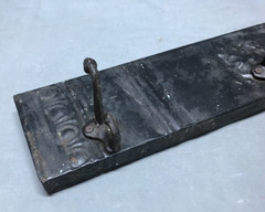 Vintage Decorative Black 23″ Tin Ceiling Metal 3 Hook Rack Old 147-25B