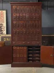LARGE Antique Courthouse File Cabinet, Metal File Cabinet, Card File Cabinet