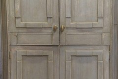 Neoclassical Painted Light Green Entertainment Cabinet