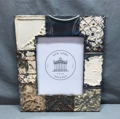 Decorative Salvaged 8×10 Tin Ceiling 3″ Patchwork Metal Picture Frame Old 48-25B