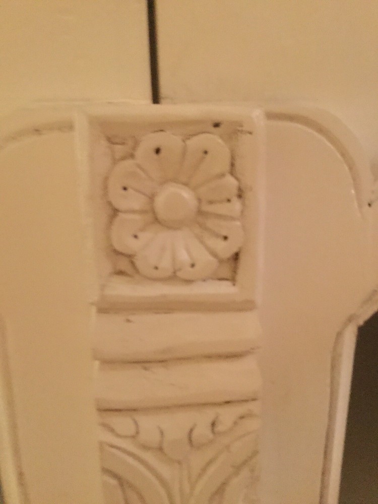 Antique Cabinet Hutch Carved Rose French Provincial Country Display Case Curio