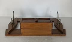 vintage wall hanging cabinet shaving medicine mirror carved wood hooks