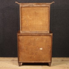 Italian vitrine art deco style display cabinet bookcase in wood 20th century