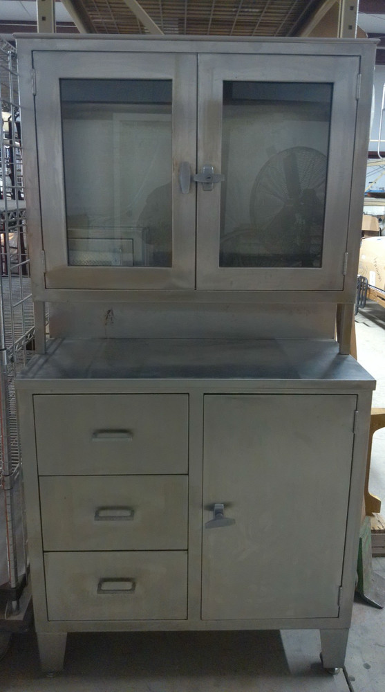 Unitron Turnkey Freestanding Stainless Steel Medical Cabinet with Glass Shelves