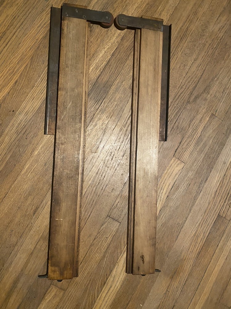 Library Bureau Sole Makers Antique Oak File Cabinet Drawer Slides Set Of 2