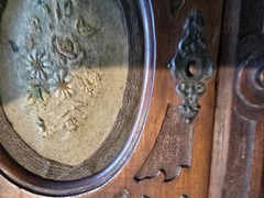 Antique Walnut Black Forest Carved Wall Cabinet