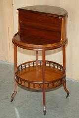 ANTIQUE VICTORIAN 1880 MAHOGANY CUT GLASS CRYSTAL SPINNING DRINKS CABINET TABLE