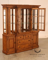 Thomasville Lighted Oak China Cabinet