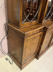 Large Mahogany Breakfront with Nicely Glazed Doors & Arched Pediment Top