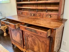 Antique Burl Walnut French Vaisselier Cupboard