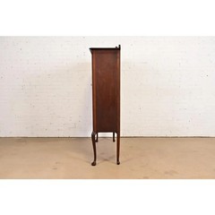 Berkey & Gay Style Antique Queen Anne Bookcase or Bar Cabinet, Circa 1920s
