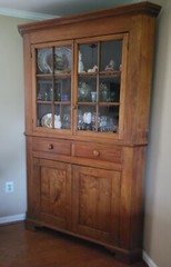 Circa 1860’s 2 piece Walnut Corner Cabinet