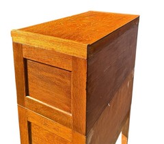 Antique Arts & Crafts Tiger Oak Four Section Haberdashery Display Cabinet – Rare