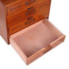 4PC Vintage Wooden Apothecary Cabinet 4 Drawer Card Catalog Desk Organizer Brown