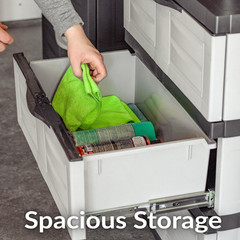 Sunnydaze 29.5″ H 3-Tier Storage Cabinet with Drawers – Resin Storage Drawers Or
