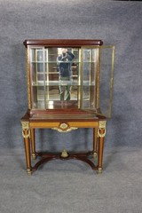 Bronze Mounted French Louis XVI Style Vitrine Display Cabinet