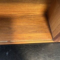 Vintage Mid Century Kalmar Teak Tambour Door Wall Mount Cabinet