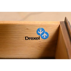 Drexel Heritage Georgian Carved Mahogany Lighted Breakfront Bookcase Cabinet
