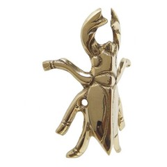 4pcs Vintage Solid Brass Rhino Beetle Corner Protector Decor Shelf Cabinet Har