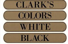 ClARKS SPOOL CABINET LABEL SET 4 PIECE SET / Black on Gold 10 1/4 X 1 5/8