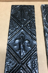 VTG Set 2 Decorative Tin Ceiling Metal Single Hook Wall Rack Plaque Old 406-26B