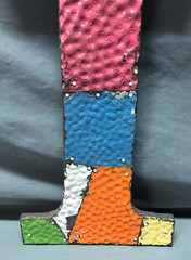 Decorative Salvaged Tin Ceiling 12″ Patchwork Mix Color Letter I Metal 361-25B