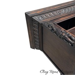 antique figural carved Oak hanging cabinet victorian Black Forest repurpose part
